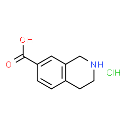 ChemSpider 2D Image | 1,2,3,4-TETRAHYDROISOQUINOLINE-7-CARBOXYLIC ACID HYDROCHLORIDE | C10H12ClNO2
