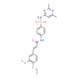 ChemSpider 2D Image | (2E)-N-{4-[(2,6-Dimethylpyrimidin-4-yl)sulfamoyl]phenyl}-3-(4-ethoxy-3-methoxyphenyl)acrylamide | C24H26N4O5S