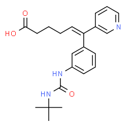 ChemSpider 2D Image | (5E)-6-{3-[(tert-butylcarbamoyl)amino]phenyl}-6-(pyridin-3-yl)hex-5-enoic acid | C22H27N3O3