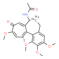 ChemSpider 2D Image | N-[1,2,3,10-Tetramethoxy-9-oxo(6-~14~C,12-~3~H)-5,6,7,9-tetrahydrobenzo[a]heptalen-7-yl]acetamide | C2114CH24TNO6