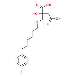 ChemSpider 2D Image | 2-({[6-(4-Bromophenyl)hexyl]sulfanyl}methyl)-2-hydroxysuccinic acid | C17H23BrO5S