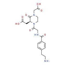 ChemSpider 2D Image | 2,2'-[(3S)-4-{N-[4-(2-Aminoethyl)benzoyl]glycyl}-2-oxo-1,3-piperazinediyl]diacetic acid | C19H24N4O7