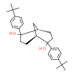 ChemSpider 2D Image | (1S,5S)-2,6-Bis[4-(2-methyl-2-propanyl)phenyl]bicyclo[3.3.1]nonane-2,6-diol | C29H40O2