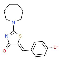 ChemSpider 2D Image | (5Z)-2-(1-Azepanyl)-5-(4-bromobenzylidene)-1,3-thiazol-4(5H)-one | C16H17BrN2OS