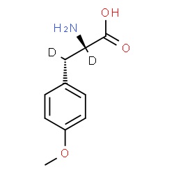 ChemSpider 2D Image | (betaS)-O-Methyl(alpha,beta-~2~H_2_)tyrosine | C10H11D2NO3