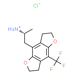 ChemSpider 2D Image | (2R)-1-[8-(Trifluoromethyl)-2,3,6,7-tetrahydrofuro[2,3-f][1]benzofuran-4-yl]-2-propanaminium chloride | C14H17ClF3NO2