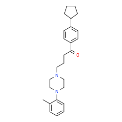 ChemSpider 2D Image | 1-(4-Cyclopentylphenyl)-4-[4-(2-methylphenyl)-1-piperazinyl]-1-butanone | C26H34N2O