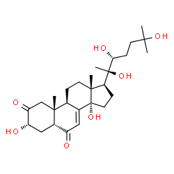ChemSpider 2D Image | (3alpha,5beta,22R)-3,14,20,22,25-Pentahydroxycholest-7-ene-2,6-dione | C27H42O7
