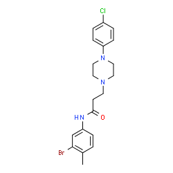 ChemSpider 2D Image | N-(3-Bromo-4-methylphenyl)-3-[4-(4-chlorophenyl)-1-piperazinyl]propanamide | C20H23BrClN3O