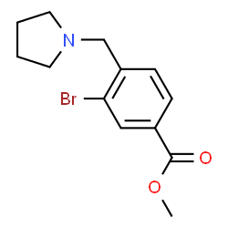 ChemSpider 2D Image | Methyl 3-bromo-4-(1-pyrrolidinylmethyl)benzoate | C13H16BrNO2