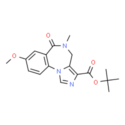 ChemSpider 2D Image | tert-butyl 8-methoxy-5-methyl-6-oxo-5,6-dihydro-4H-imidazo[1,5-a][1,4]benzodiazepine-3-carboxylate | C18H21N3O4