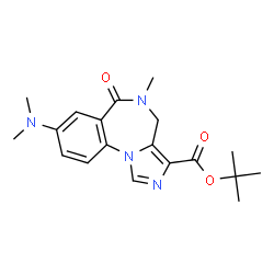 ChemSpider 2D Image | tert-butyl 8-(dimethylamino)-5-methyl-6-oxo-5,6-dihydro-4H-imidazo[1,5-a][1,4]benzodiazepine-3-carboxylate | C19H24N4O3