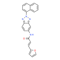 ChemSpider 2D Image | (2E)-3-(2-Furyl)-N-[2-(1-naphthyl)-2H-benzotriazol-5-yl]acrylamide | C23H16N4O2