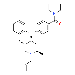 ChemSpider 2D Image | 4-{[(2R,4R,5S)-1-Allyl-2,5-dimethyl-4-piperidinyl](phenyl)amino}-N,N-diethylbenzamide | C27H37N3O