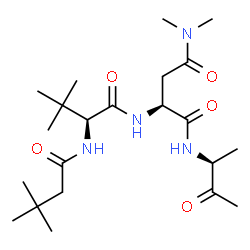 ChemSpider 2D Image | N-(3,3-Dimethylbutanoyl)-3-methyl-L-valyl-N~4~,N~4~-dimethyl-N~1~-[(2S)-3-oxo-2-butanyl]-L-aspartamide | C22H40N4O5