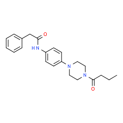 ChemSpider 2D Image | N-[4-(4-Butyryl-1-piperazinyl)phenyl]-2-phenylacetamide | C22H27N3O2