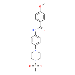 ChemSpider 2D Image | 4-Methoxy-N-{4-[4-(methylsulfonyl)-1-piperazinyl]phenyl}benzamide | C19H23N3O4S