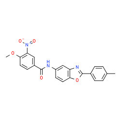 ChemSpider 2D Image | 4-Methoxy-N-[2-(4-methylphenyl)-1,3-benzoxazol-5-yl]-3-nitrobenzamide | C22H17N3O5