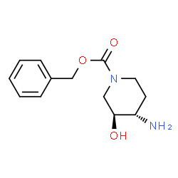 ChemSpider 2D Image | trans-1-cbz-4-amino-3-hydroxypiperidine | C13H18N2O3