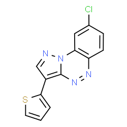 ChemSpider 2D Image | 8-Chloro-3-(2-thienyl)pyrazolo[5,1-c][1,2,4]benzotriazine | C13H7ClN4S
