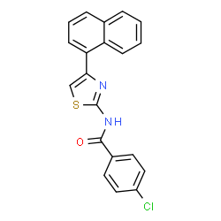ChemSpider 2D Image | 4-Chloro-N-[4-(1-naphthyl)-1,3-thiazol-2-yl]benzamide | C20H13ClN2OS