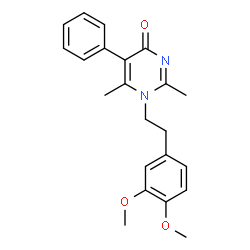 ChemSpider 2D Image | 1-(3,4-dimethoxyphenethyl)-2,6-dimethyl-5-phenylpyrimidin-4(1H)-one | C22H24N2O3