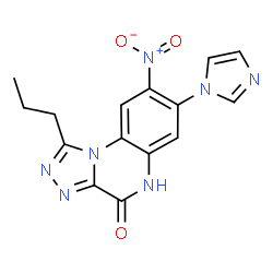 ChemSpider 2D Image | 7-(1H-Imidazol-1-yl)-8-nitro-1-propyl[1,2,4]triazolo[4,3-a]quinoxalin-4(5H)-one | C15H13N7O3