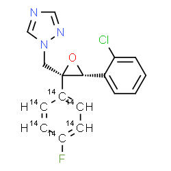 ChemSpider 2D Image | 1-({(2S,3R)-3-(2-Chlorophenyl)-2-[4-fluoro(~14~C_6_)phenyl]-2-oxiranyl}methyl)-1H-1,2,4-triazole | C1114C6H13ClFN3O