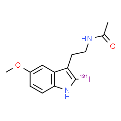 ChemSpider 2D Image | N-{2-[2-(~131~I)Iodo-5-methoxy-1H-indol-3-yl]ethyl}acetamide | C13H15131IN2O2