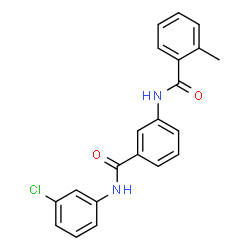 ChemSpider 2D Image | N-(3-chlorophenyl)-3-(2-methylbenzamido)benzamide | C21H17ClN2O2