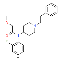 ChemSpider 2D Image | N-[2-Fluoro(4-~3~H)phenyl]-2-methoxy-N-[1-(2-phenylethyl)-4-piperidinyl]acetamide | C22H26TFN2O2