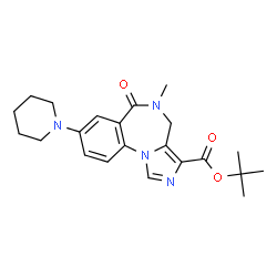 ChemSpider 2D Image | tert-butyl 5-methyl-6-oxo-8-(piperidin-1-yl)-5,6-dihydro-4H-imidazo[1,5-a][1,4]benzodiazepine-3-carboxylate | C22H28N4O3