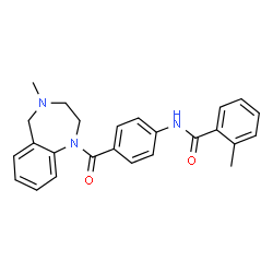ChemSpider 2D Image | 2-Methyl-N-{4-[(4-methyl-2,3,4,5-tetrahydro-1H-1,4-benzodiazepin-1-yl)carbonyl]phenyl}benzamide | C25H25N3O2