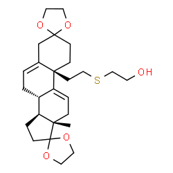 ChemSpider 2D Image | 2-({2-[(8'S,10'R,13'S,14'S)-13'-Methyl-1',2',4',7',8',12',13',14',15',16'-decahydro-10'H-dispiro[1,3-dioxolane-2,17'-cyclopenta[a]phenanthrene-3',2''-[1,3]dioxolan]-10'-yl]ethyl}sulfanyl)ethanol | C26H38O5S