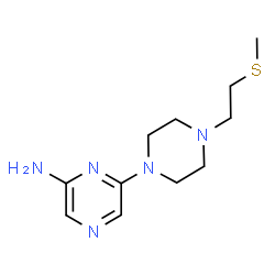 ChemSpider 2D Image | 6-{4-[2-(Methylsulfanyl)ethyl]-1-piperazinyl}-2-pyrazinamine | C11H19N5S