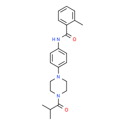 ChemSpider 2D Image | N-[4-(4-Isobutyryl-1-piperazinyl)phenyl]-2-methylbenzamide | C22H27N3O2