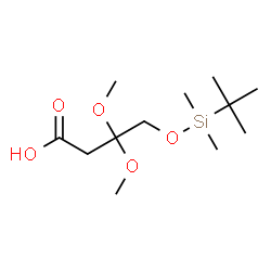ChemSpider 2D Image | 4-{[Dimethyl(2-methyl-2-propanyl)silyl]oxy}-3,3-dimethoxybutanoic acid | C12H26O5Si