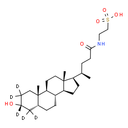 ChemSpider 2D Image | Taurolithocholic Acid-d5 | C26H40D5NO5S