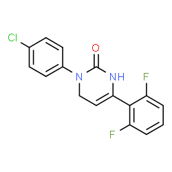 ChemSpider 2D Image | 3-(4-Chlorophenyl)-6-(2,6-difluorophenyl)-3,4-dihydro-2(1H)-pyrimidinone | C16H11ClF2N2O