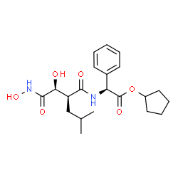 ChemSpider 2D Image | Cyclopentyl (2S)-({(2S)-2-[(1S)-1-hydroxy-2-(hydroxyamino)-2-oxoethyl]-4-methylpentanoyl}amino)(phenyl)acetate | C21H30N2O6
