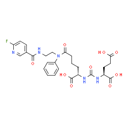 ChemSpider 2D Image | N-({(1S)-1-Carboxy-5-[(2-{[(6-fluoro-3-pyridinyl)carbonyl]amino}ethyl)(phenyl)amino]-5-oxopentyl}carbamoyl)-L-glutamic acid | C26H30FN5O9