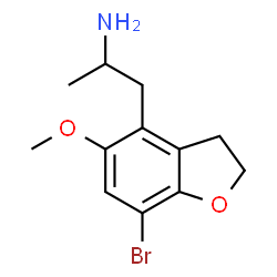 ChemSpider 2D Image | 1-(7-Bromo-5-methoxy-2,3-dihydro-1-benzofuran-4-yl)-2-propanamine | C12H16BrNO2