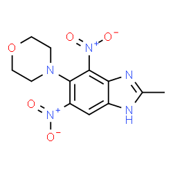 ChemSpider 2D Image | 2-Methyl-5-(4-morpholinyl)-4,6-dinitro-1H-benzimidazole | C12H13N5O5