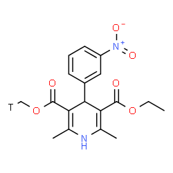 ChemSpider 2D Image | Ethyl (~3~H_1_)methyl 2,6-dimethyl-4-(3-nitrophenyl)-1,4-dihydro-3,5-pyridinedicarboxylate | C18H19TN2O6