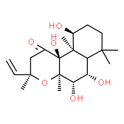 ChemSpider 2D Image | (3R,4aR,5S,6S,10S,10aR,10bS)-5,6,10,10b-Tetrahydroxy-3,4a,7,7,10a-pentamethyl-3-vinyldodecahydro-1H-benzo[f]chromen-1-one | C20H32O6