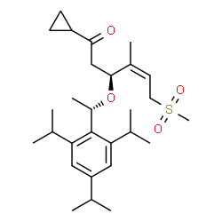 ChemSpider 2D Image | (3S,4Z)-1-Cyclopropyl-4-methyl-6-(methylsulfonyl)-3-[(1S)-1-(2,4,6-triisopropylphenyl)ethoxy]-4-hexen-1-one | C28H44O4S