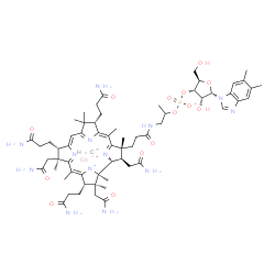 ChemSpider 2D Image | cobaltic;carbanide;[(2R,3S,4R,5S)-5-(5,6-dimethylbenzimidazol-1-yl)-4-hydroxy-2-(hydroxymethyl)tetrahydrofuran-3-yl] [1-methyl-2-[3-[(1R,2R,3R,5Z,7S,10Z,12S,13S,15Z,17S,18S,19R)-2,13,18-tris(2-amino-2-oxo-ethyl)-7,12,17-tris(3-amino-3-oxo-propyl)-3,5,8,8,13,15,18,19-octamethyl-2,7,12,17-tetrahydro-1H-corrin-24-id-3-yl]propanoylamino]ethyl] phosphate | C63H91CoN13O14P