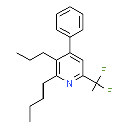 ChemSpider 2D Image | 2-Butyl-4-phenyl-3-propyl-6-(trifluoromethyl)pyridine | C19H22F3N