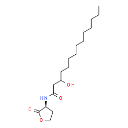 ChemSpider 2D Image | 3-Hydroxy-N-[(3S)-2-oxotetrahydro-3-furanyl]tetradecanamide | C18H33NO4