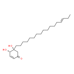 ChemSpider 2D Image | (4S,5R)-5-[(14E)-14-Heptadecen-1-yl]-4,5-dihydroxy-2-cyclohexen-1-one | C23H40O3